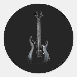 Sticker Rond Guitare Rock Band Et Roll Pour Hommes Bande Tee 10