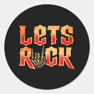 Sticker Rond Guitare Rock n Roll