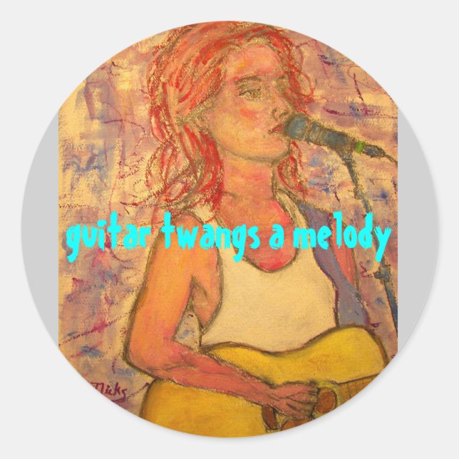 Sticker Rond guitare twangs une mélodie (Devant)