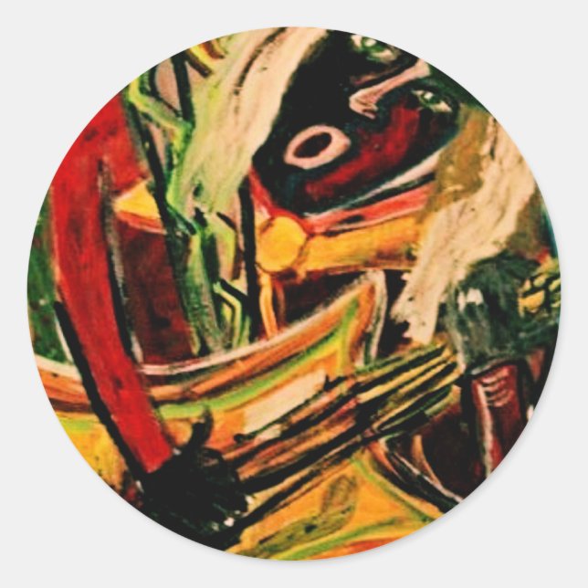 STICKER ROND GUITARISTE ABSTRAIT II (Devant)