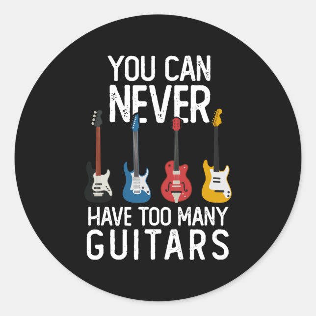 Sticker Rond Guitariste Musique Guitare Cadeau Idée actuelle (Devant)