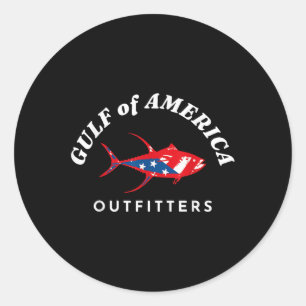 Sticker Rond Gulf Of Us America Outfitters Fish 2025 Retro