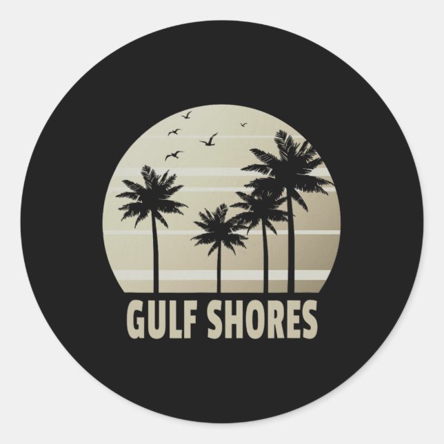 Sticker Rond Gulf Shores Alabama Vacances Souvenir (Devant)