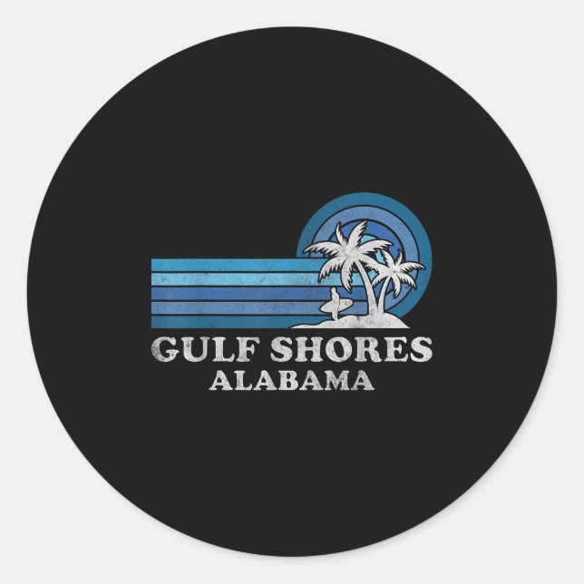 Sticker Rond Gulf Shores Beach Alabama Family Summer Vacation V (Devant)
