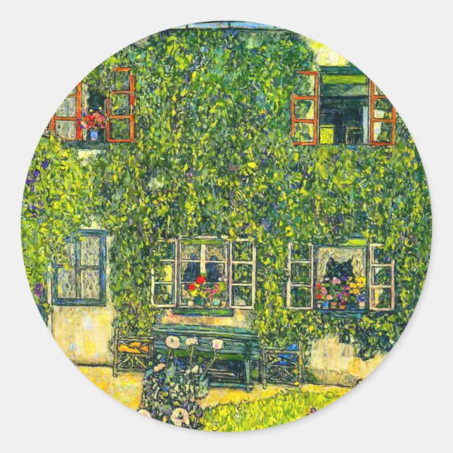 Sticker Rond Gustav Klimt La Maison de Guardaboschi (Devant)