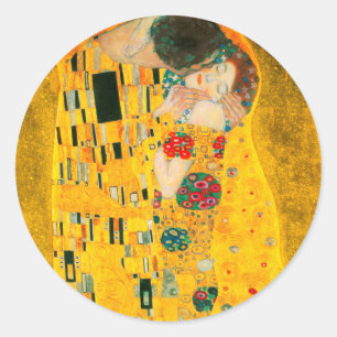 Sticker Rond Gustav Klimt Le Baiser