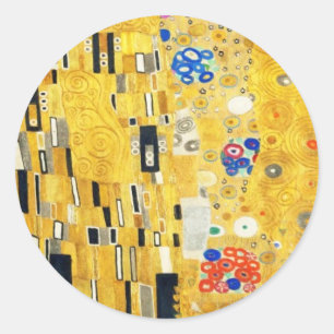 Sticker Rond Gustav Klimt The Kiss Vintage