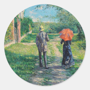 Sticker Rond Gustave Caillebotte - Le Chemin montant