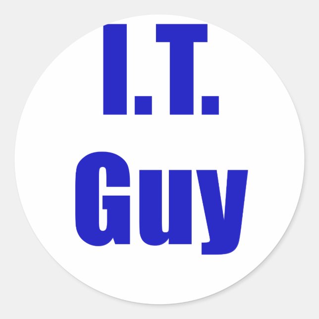 Sticker Rond Guy informatique (Devant)