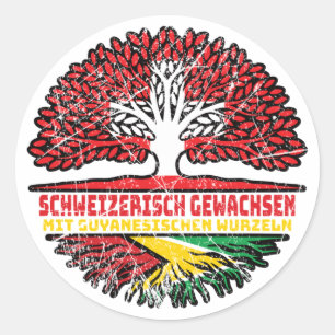 Sticker Rond Guyana Guyanisch Schweizer Schweiz Baum Wurzel