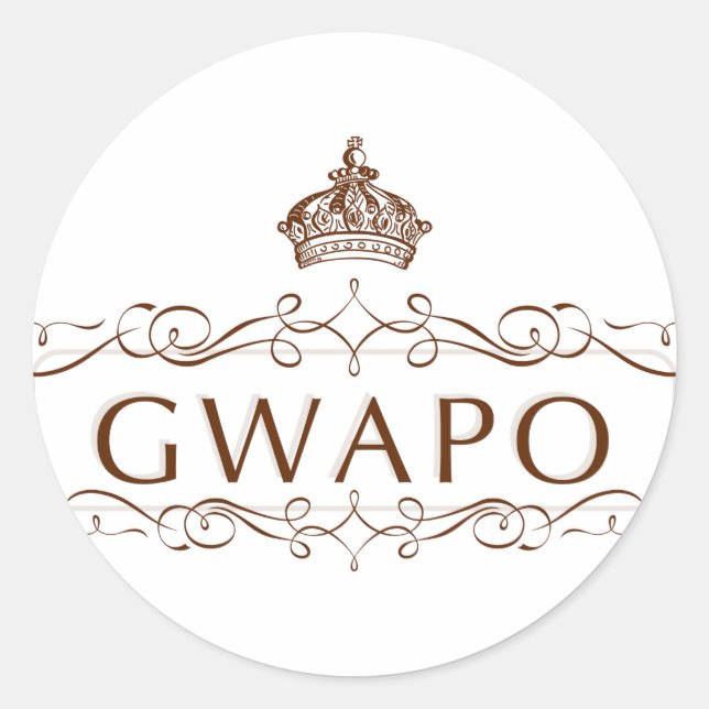 STICKER ROND GWAPO - FUNNY FILIPINO DESIGN (Devant)