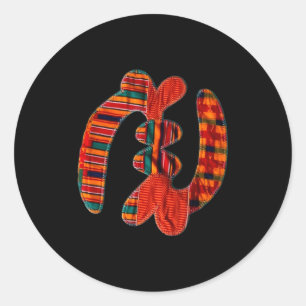 Sticker Rond Gye Nyame - Symbole africain du tissu Kente Ghana