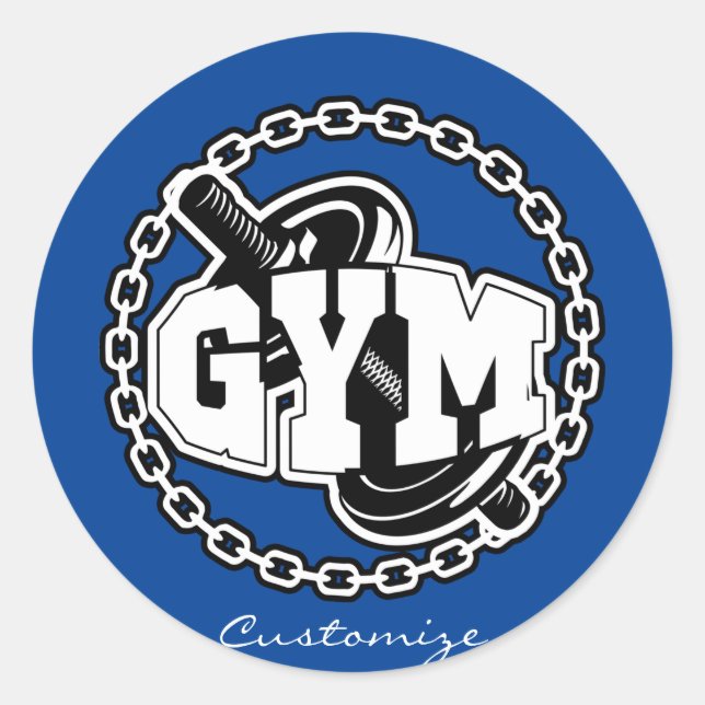 Sticker Rond Gym Barbell Logo Thunder_Cove (Devant)