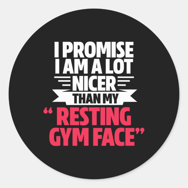 Sticker Rond Gym Entraînement Bodybuilding Amusant Mon Repos Vi (Devant)