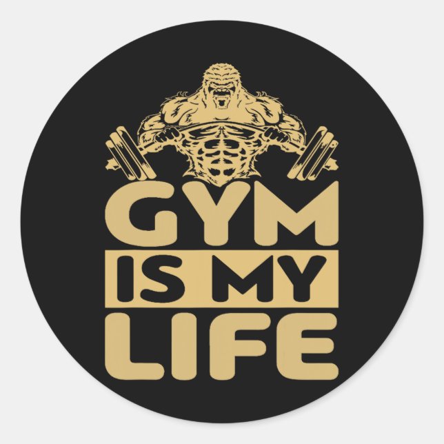 Sticker Rond Gym Fuels Me Bodybuilding Motivation Intense Drive (Devant)