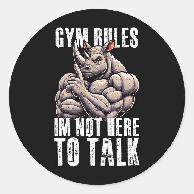 Sticker Rond Gym Gift For Men Training Motivation Fitness Bodyb (Devant)