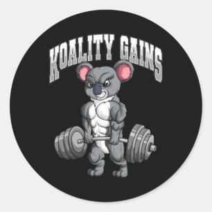 Sticker Rond Gym Koala Bodybuilding