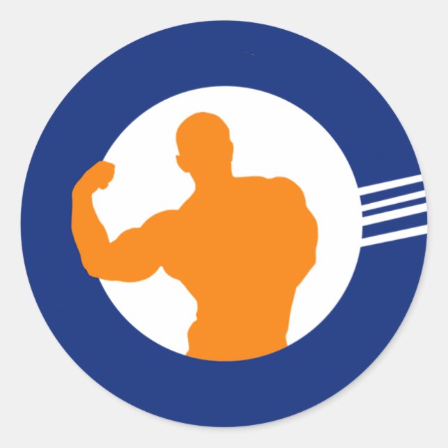 Sticker Rond Gym, Weight Loss, Muscle (Devant)