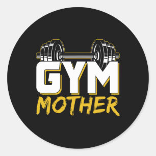 Sticker Rond Gymnase Entraînement Mère Exercice Poids Fitness