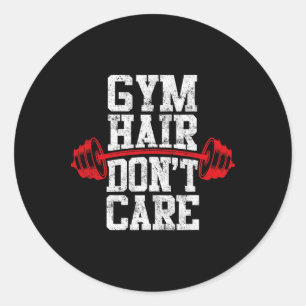 Sticker Rond Gymnase Poids Lifting Bodybuilding Gym Cheveux D