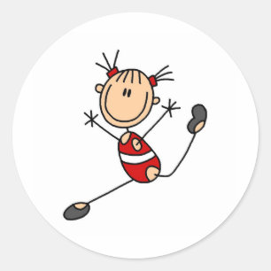 Sticker Rond Gymnaste Doing Routine