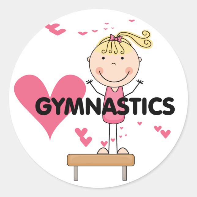 Sticker Rond GYMNASTICS - Love Gymnastique Tshirts et cadeaux (Devant)