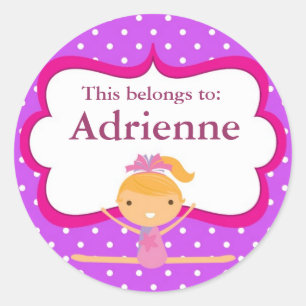 Sticker Rond Gymnastique à points violets Retour à l'école Stic