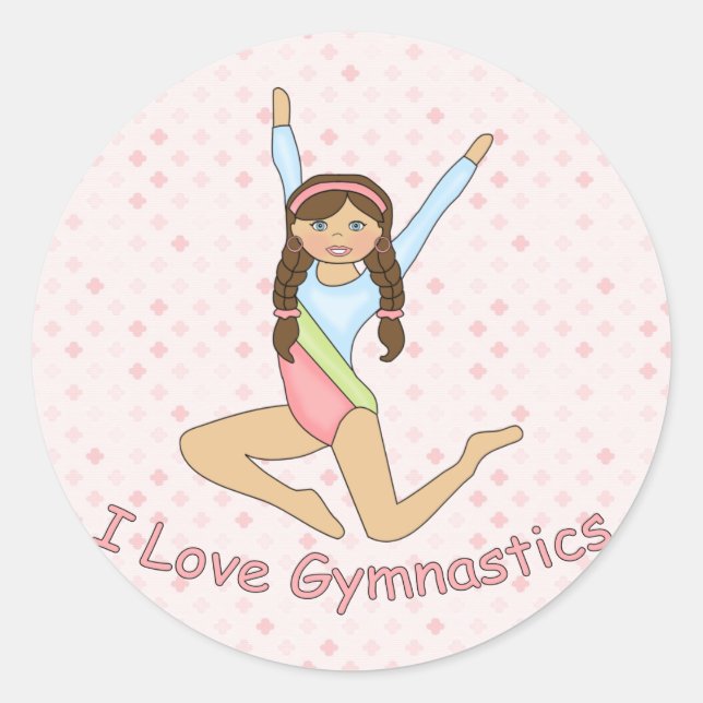 Sticker Rond Gymnastique Brunette (Devant)
