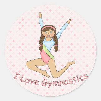 Sticker Rond Gymnastique Brunette