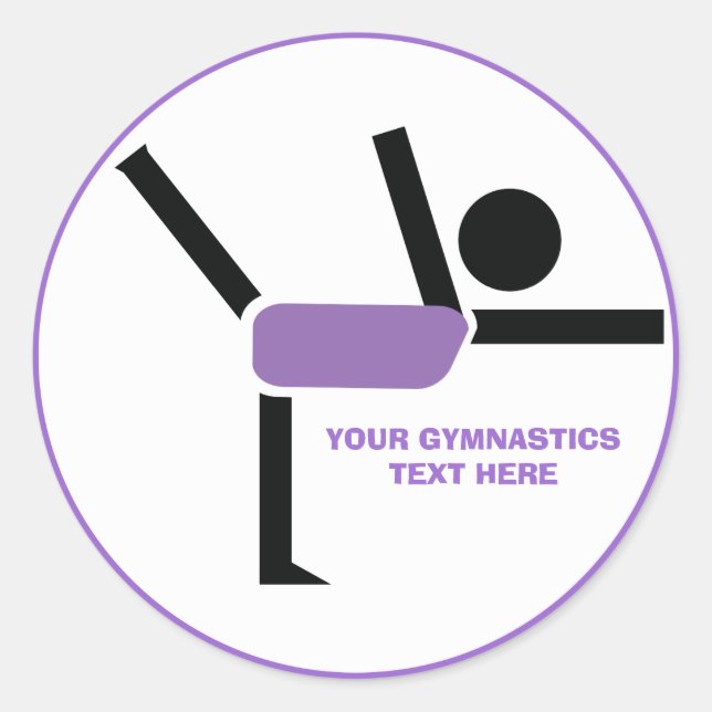 Sticker Rond Gymnastique cadeaux, gymnastique artiste sur mesur (Devant)