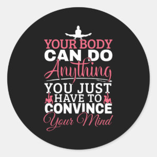 Sticker Rond Gymnastique des filles - Votre corps peut faire n'