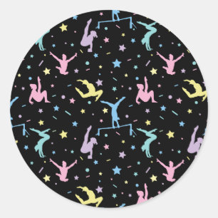 Sticker Rond Gymnastique féminine Gymnastique féminine avec éto