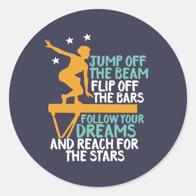 Sticker Rond Gymnastique inspirationnelle Citation Gymnaste Fil (Devant)