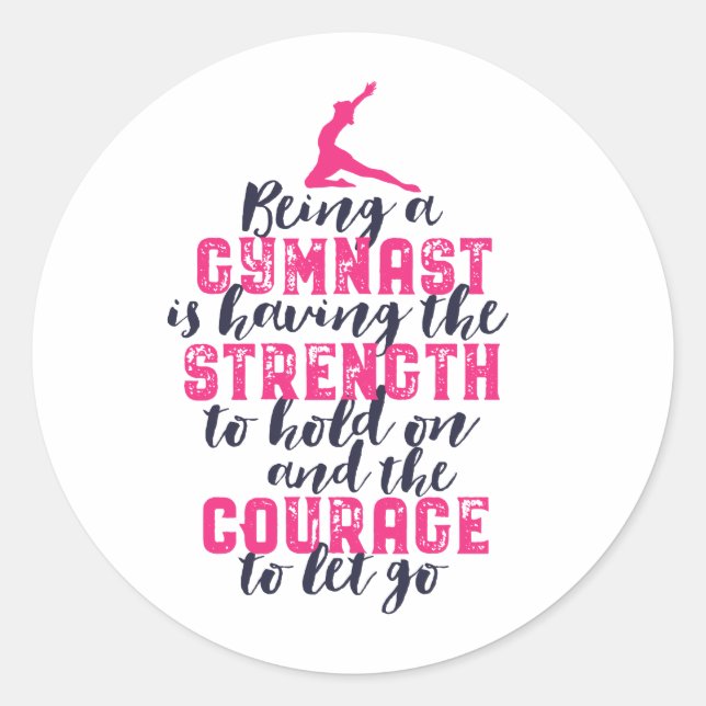 Sticker Rond Gymnastique motivationnelle Citation Sports Girl G (Devant)
