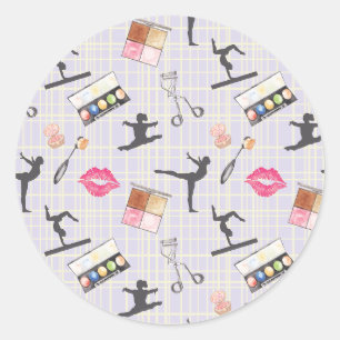 Sticker Rond Gymnastique pour filles - Maquillage pour filles