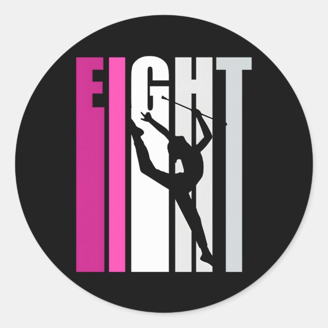 Sticker Rond Gymnastique rythmique 8E Baton Twirl (Devant)