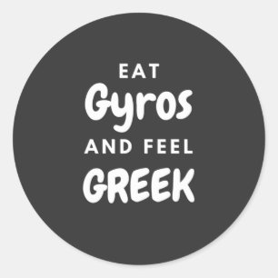 Sticker Rond Gyros et Grecs : des cadeaux pour les Grecs