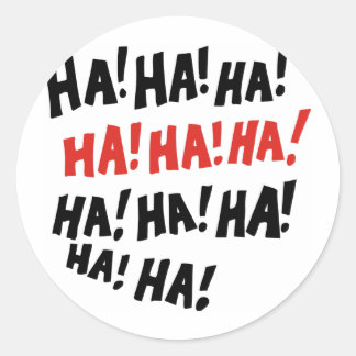 Sticker Rond Ha Ha Ha