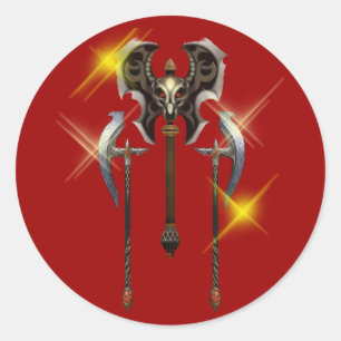 Sticker Rond Hache hache de polémique ax axe battle