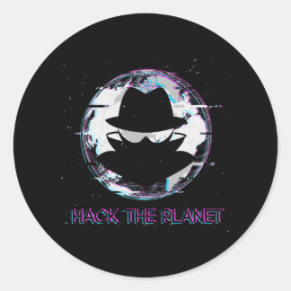 Sticker Rond Hack The Planet