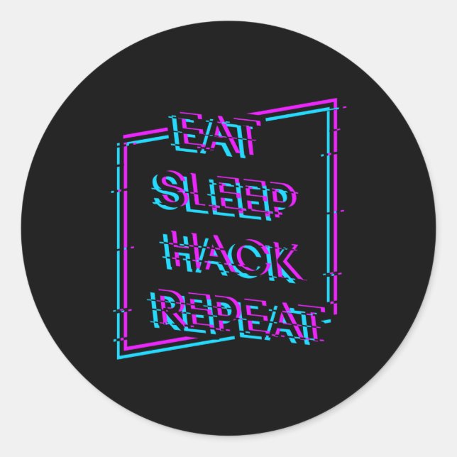 Sticker Rond Hack The Planet (Devant)