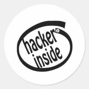 Sticker Rond Hacker à l'intérieur
