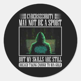 Sticker Rond Hacker Blanc Pour Le Cyber-Guerrier Et Hacker Éthi