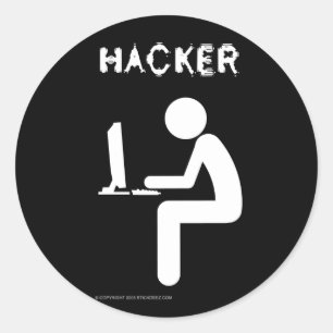 Sticker Rond Hacker-color