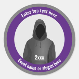 Sticker Rond Hacker IT & Cyber Security avec son propre texte s