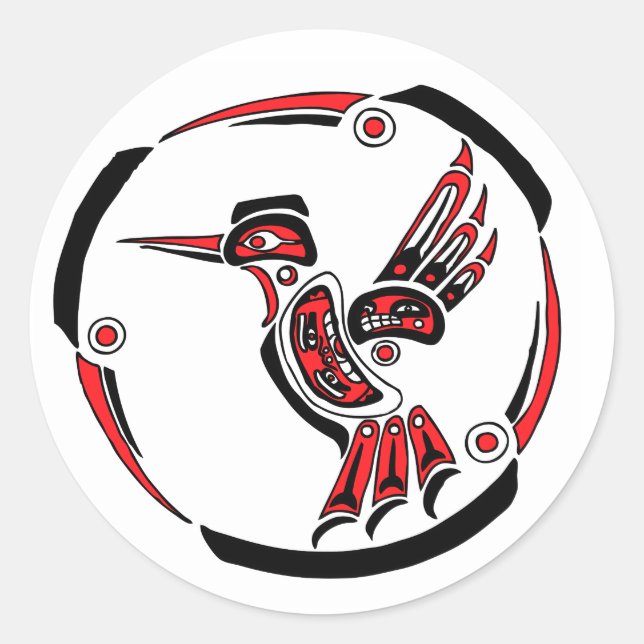 Sticker Rond Haida Hummingbird (Devant)