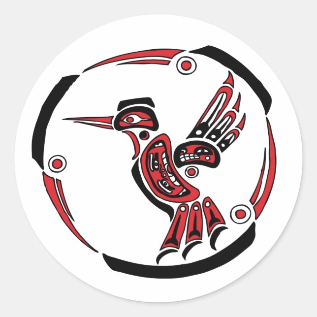 Sticker Rond Haida Hummingbird (Devant)
