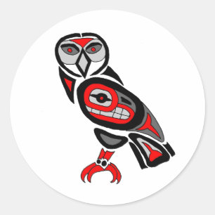 Sticker Rond Haida Owl 2014