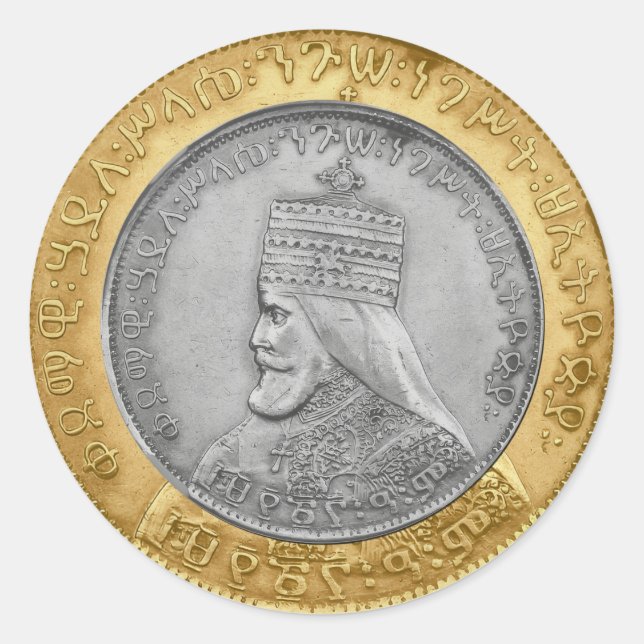 Sticker Rond Haile Selassie Jah Rastafari Reggae Rasta Roots  (Devant)