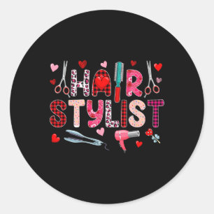 Sticker Rond Hair Styliste Outils Saint Valentin Leopard mignon